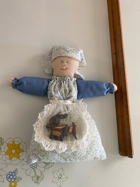 Handmade Blue and Cream Country Rag Doll